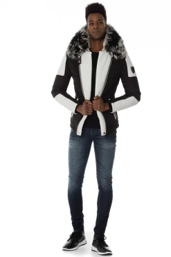 Blouson Homme Horspist Carlton Rex Noir/Blanc Col Silver