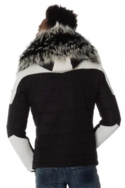 Blouson Homme Horspist Carlton Rex Noir/Blanc Col Silver