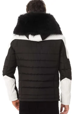 Blouson Homme Horspist Carlton Noir Blanc Col Noir