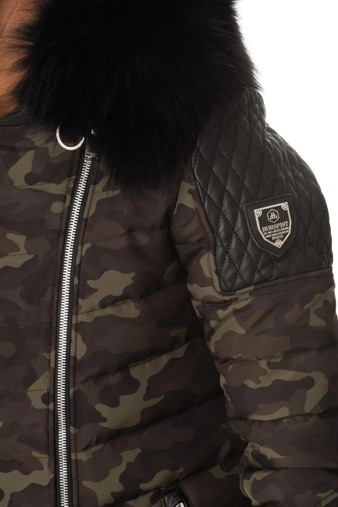 Blouson Homme Horspist Carlton Camouflage Col Noir
