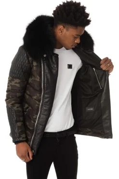 Blouson Homme Horspist Carlton Camouflage Col Noir