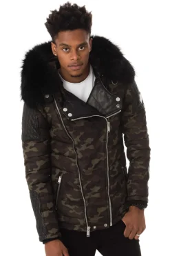 Blouson Homme Horspist Carlton Camouflage Col Noir