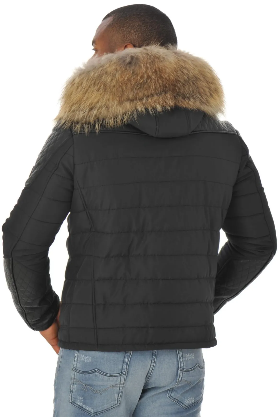 Blouson Homme Horspist Carlton Noir Col Naturel