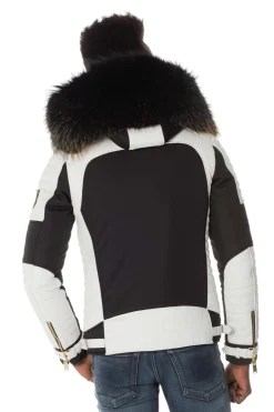 Blouson Homme Horspist Martinez Noir Blanc Zip Gold Col Or
