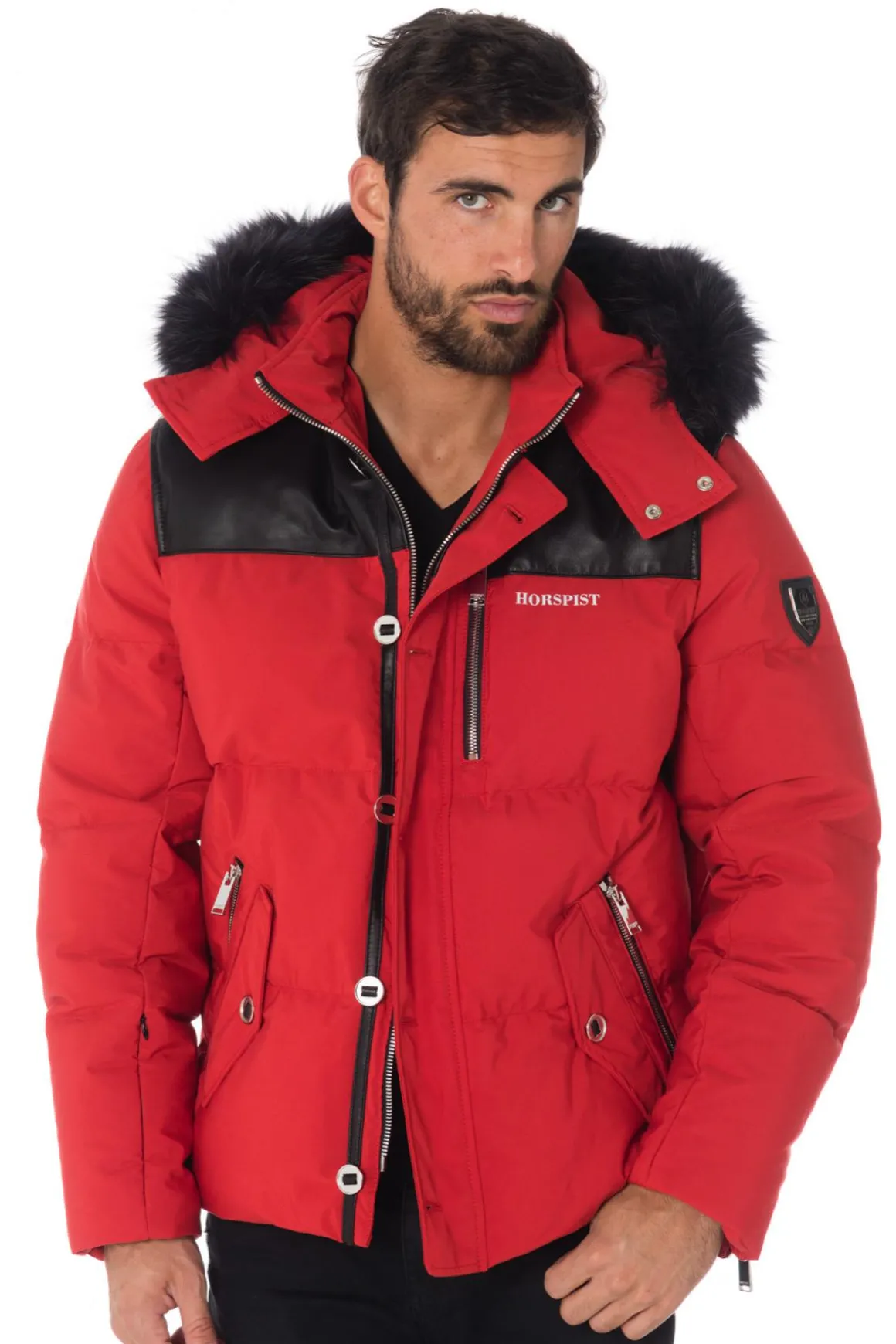 Blouson Homme Horspist Napoleon Rouge Noir