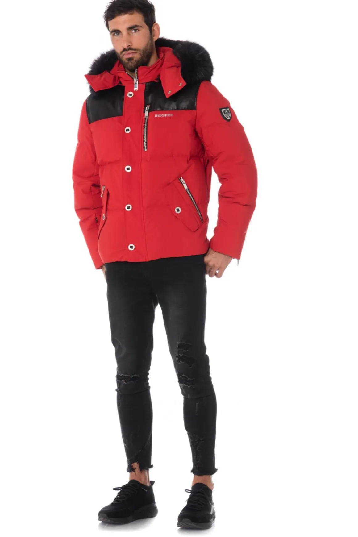 Blouson Homme Horspist Napoleon Rouge Noir