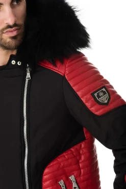 Blouson Homme Horspist Vegas Noir Rouge Col Noir