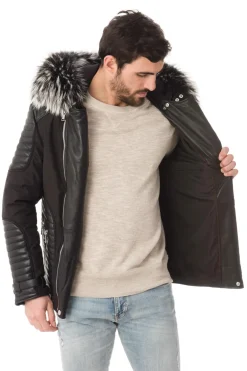Blouson Homme Horspist Vegas Noir Col Silver