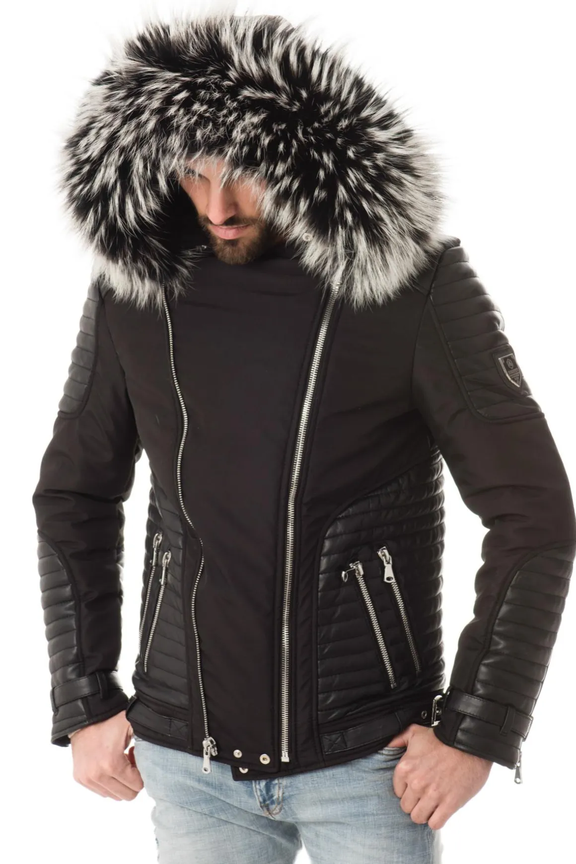 Blouson Homme Horspist Vegas Noir Col Silver