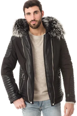 Blouson Homme Horspist Vegas Noir Col Silver