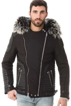 Blouson Homme Horspist Vegas Noir Col Silver
