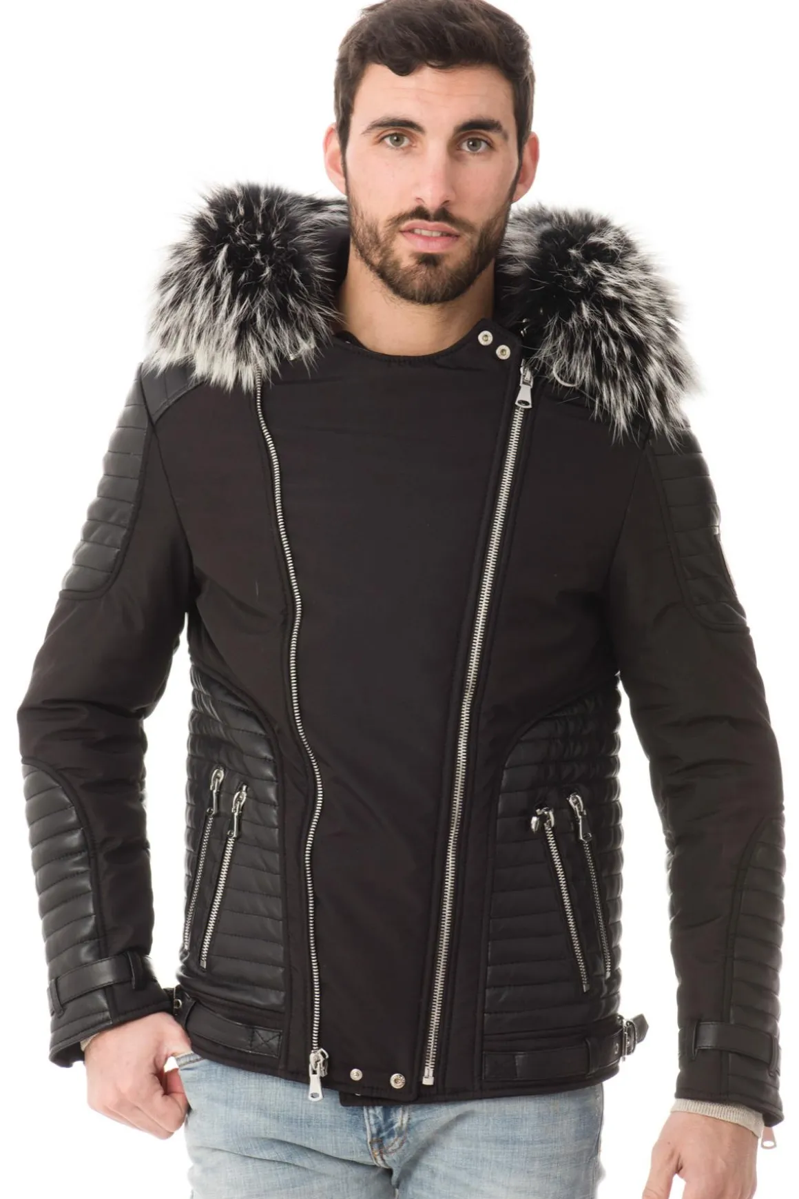 Blouson Homme Horspist Vegas Noir Col Silver