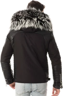 Blouson Homme Horspist Vegas Noir Col Silver