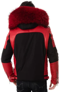 Blouson Homme Horspist Vegas Noir Rouge Col Rouge