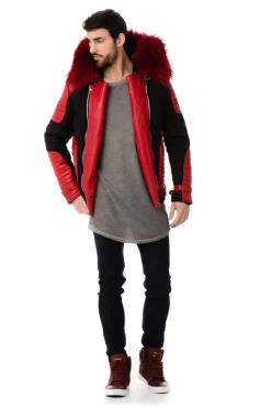 Blouson Homme Horspist Vegas Noir Rouge Col Rouge