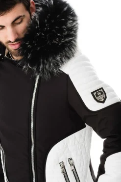 Blouson Homme Horspist Vegas Noir Blanc Col Silver