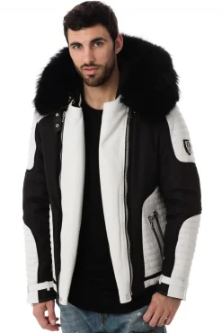 Blouson Homme Horspist Vegas Noir Blanc Col Noir