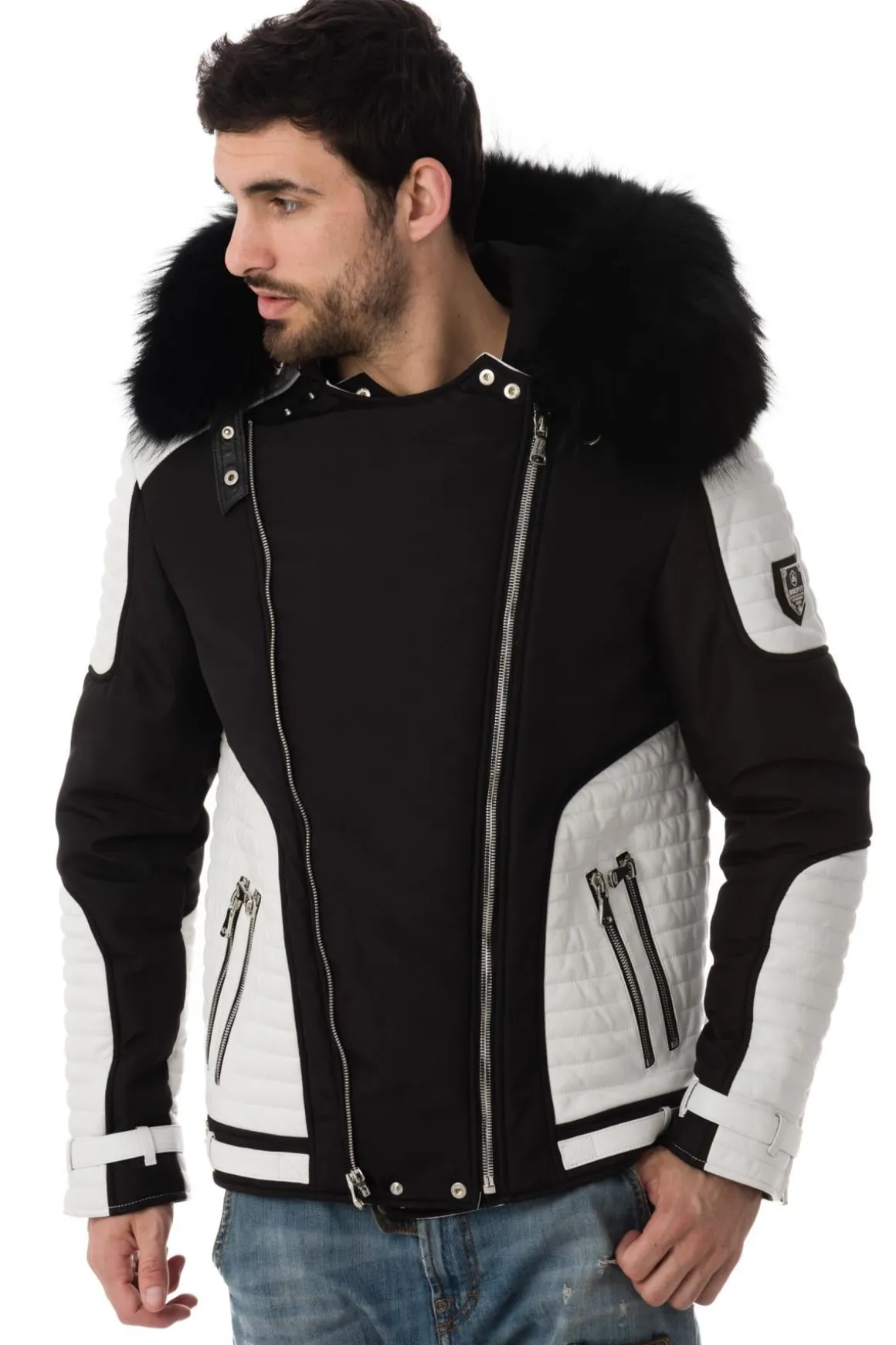 Blouson Homme Horspist Vegas Noir Blanc Col Noir