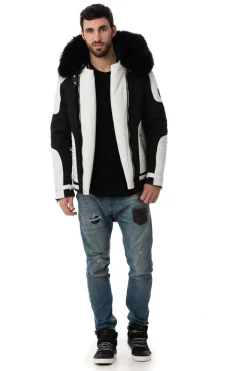 Blouson Homme Horspist Vegas Noir Blanc Col Noir