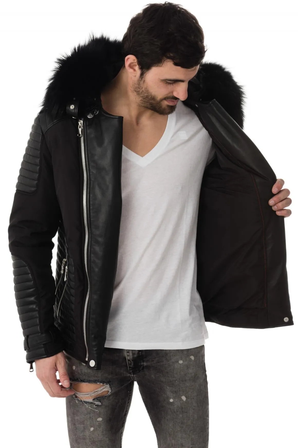 Blouson Homme Horspist Vegas Full Black Col Noir