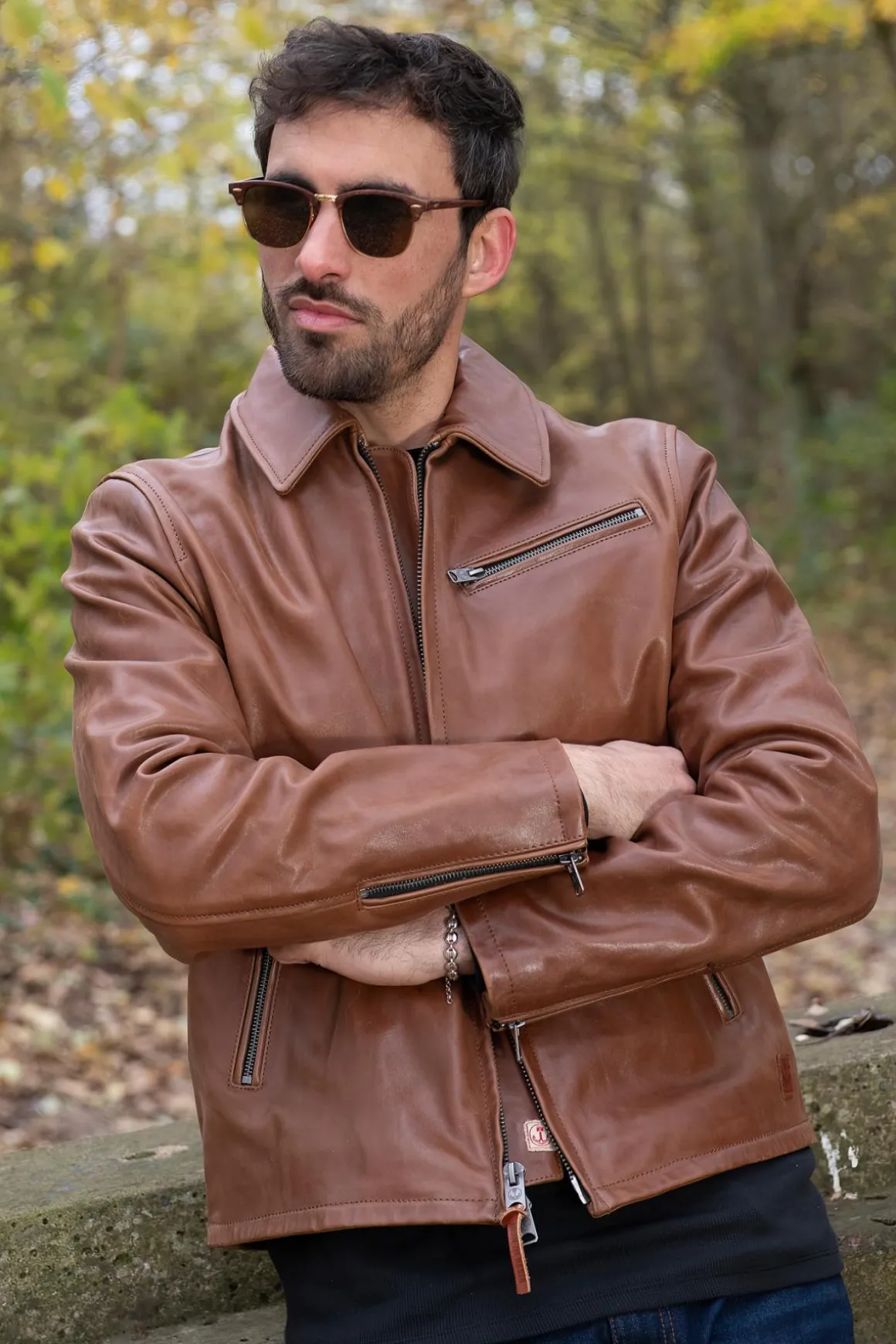 Blouson Homme Iron & Resin Gambler Horse Cognac