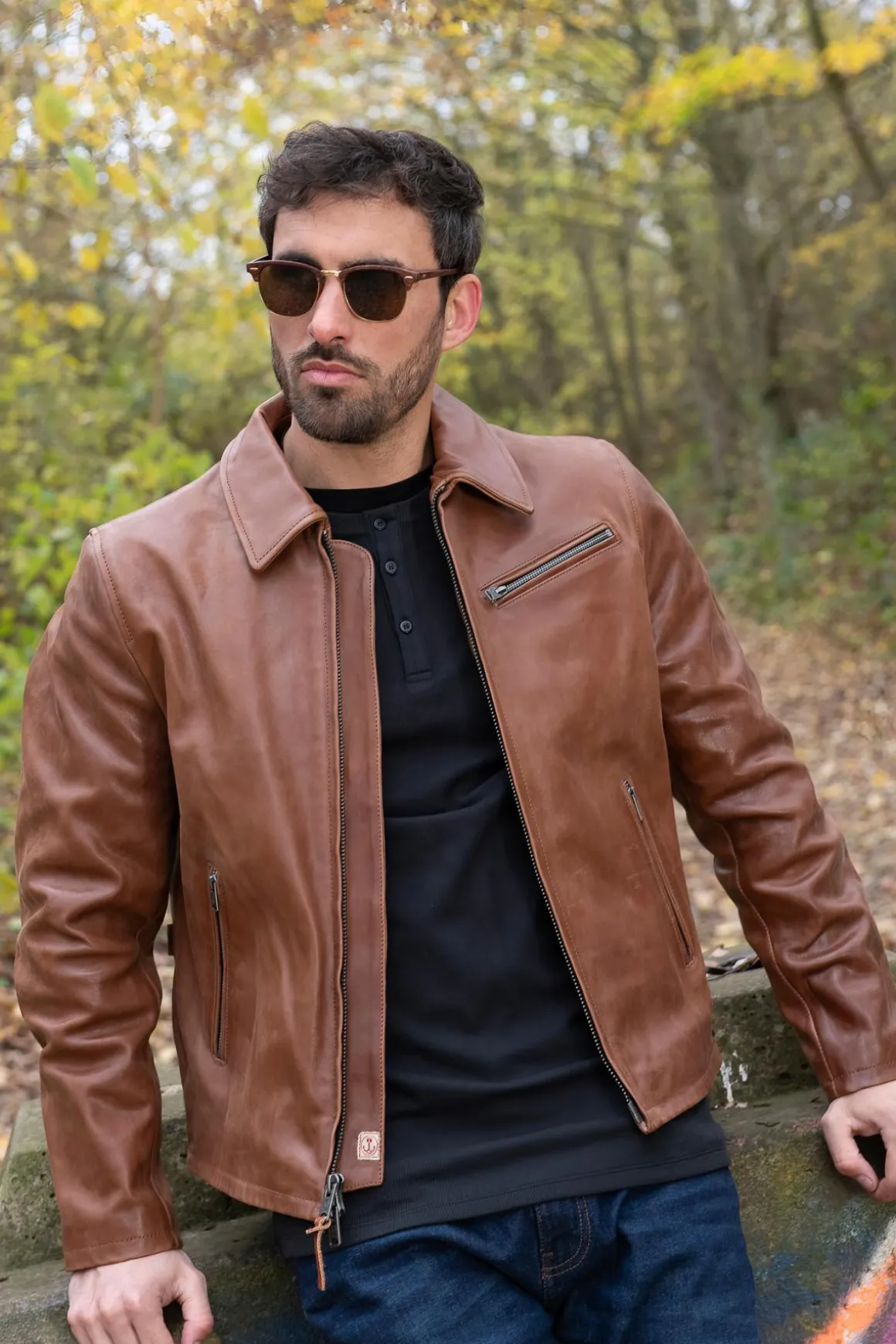 Blouson Homme Iron & Resin Gambler Horse Cognac