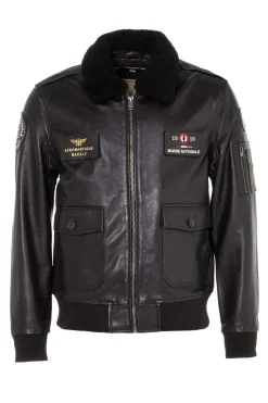 Blouson Homme Marine Nationale Anm Fur Cow Air Milled Brown