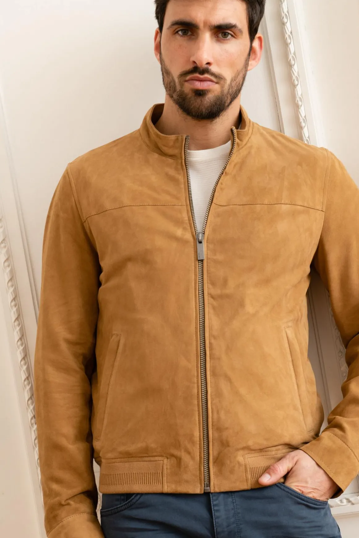 Blouson Homme Oakwood Filip Goat Suede Tan 515