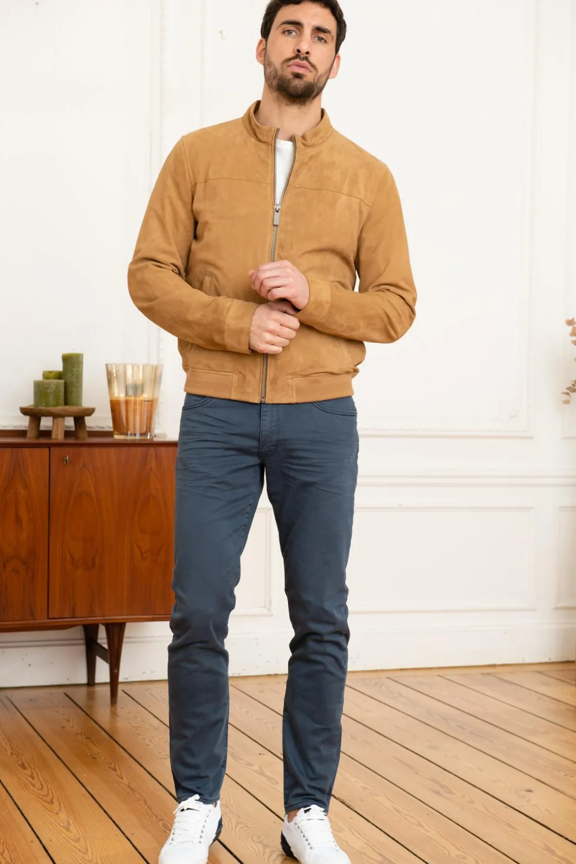 Blouson Homme Oakwood Filip Goat Suede Tan 515