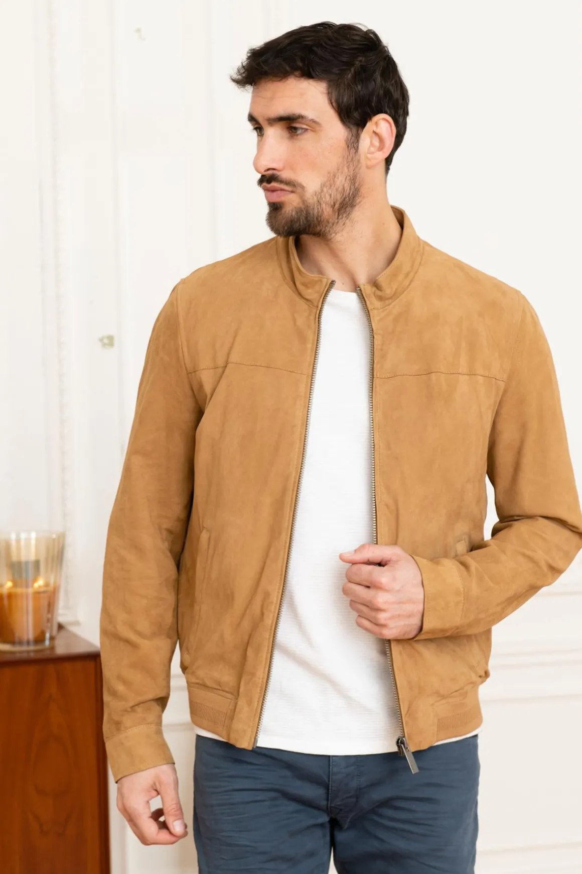Blouson Homme Oakwood Filip Goat Suede Tan 515