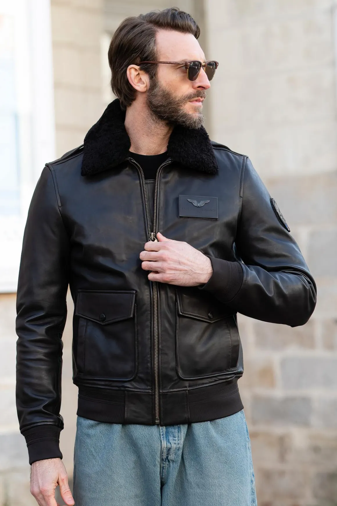 Blouson Homme Patrouille De France A-2 Elite Brown