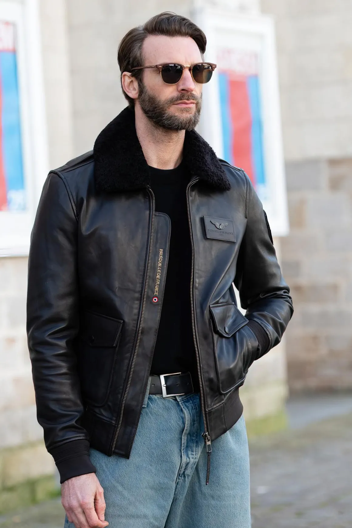 Blouson Homme Patrouille De France A-2 Elite Brown