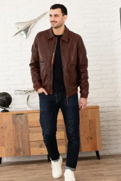 Blouson Homme Patrouille De France Firefly Earth Cognac