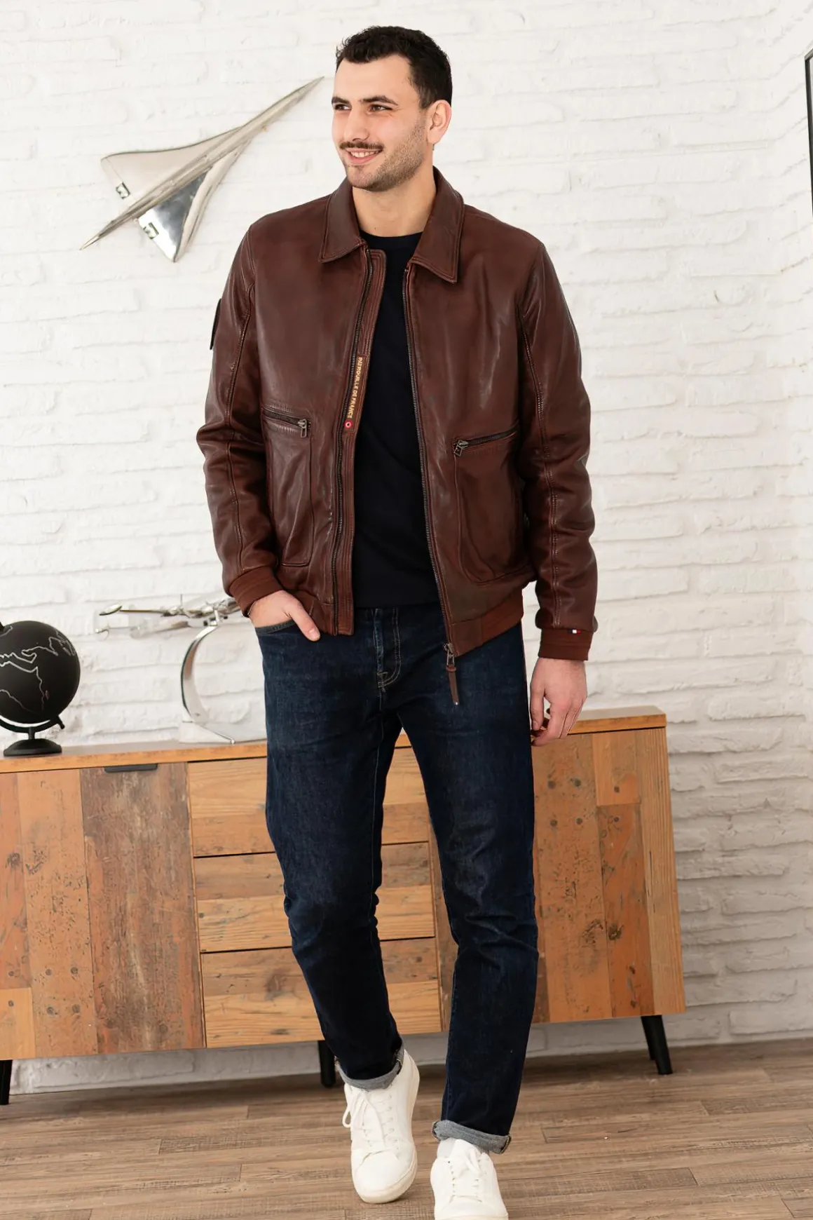 Blouson Homme Patrouille De France Firefly Earth Cognac