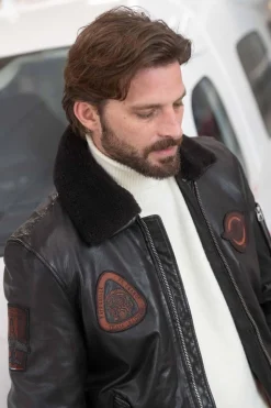 Blouson Homme Patrouille De France Blower Dity Dark Brown