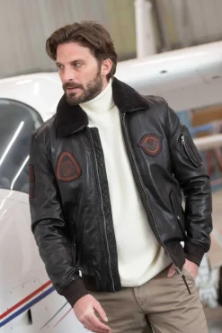 Blouson Homme Patrouille De France Blower Dity Dark Brown