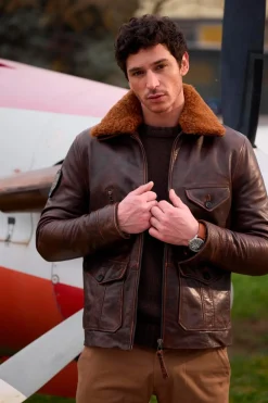 Blouson Homme Patrouille De France Canadian Aeronef Brown