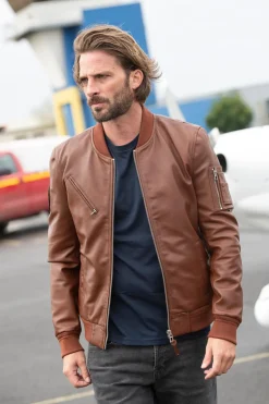 Blouson Homme Patrouille De France Gun Paloma Cognac