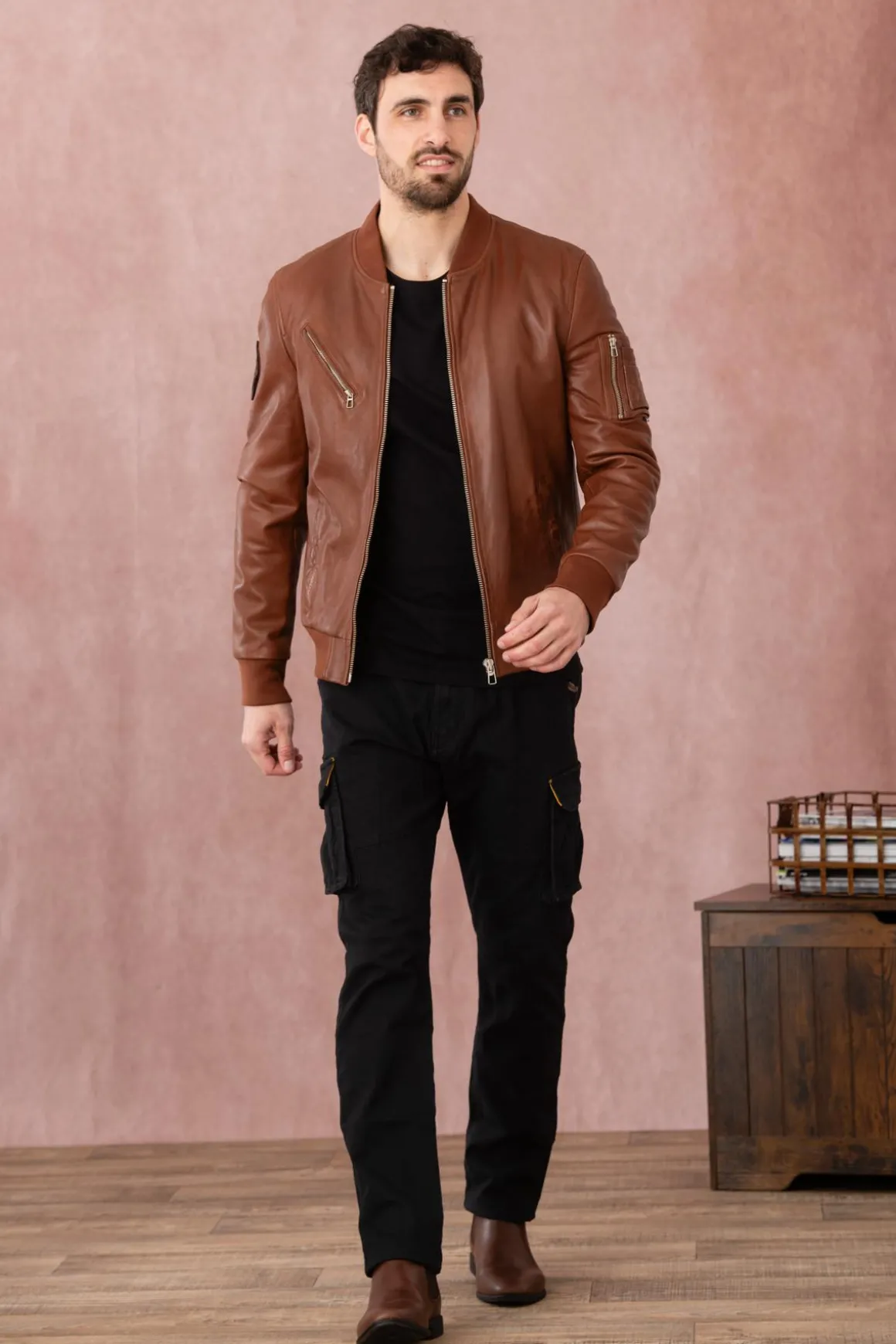Blouson Homme Patrouille De France Gun Paloma Cognac