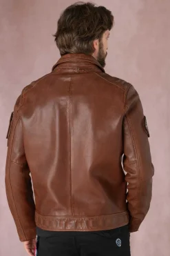 Blouson Homme Patrouille De France Jaegger Alpha Cognac