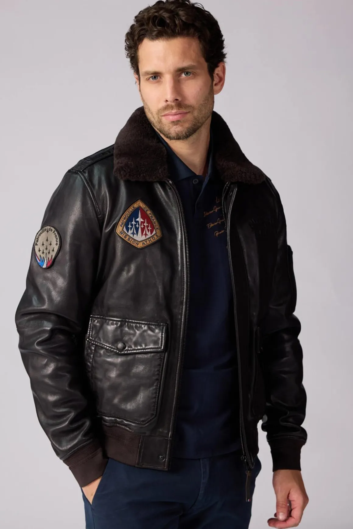 Blouson Homme Patrouille De France Raven Alpha Brown