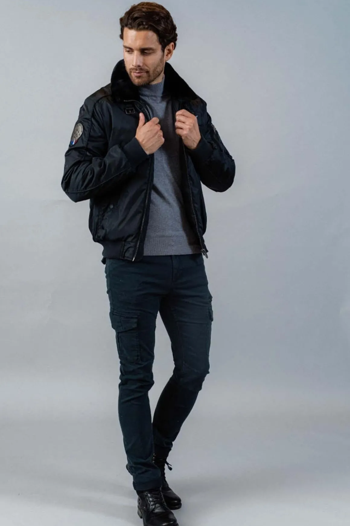 Blouson Homme Patrouille De France Hurrican Fighter Navy Blue