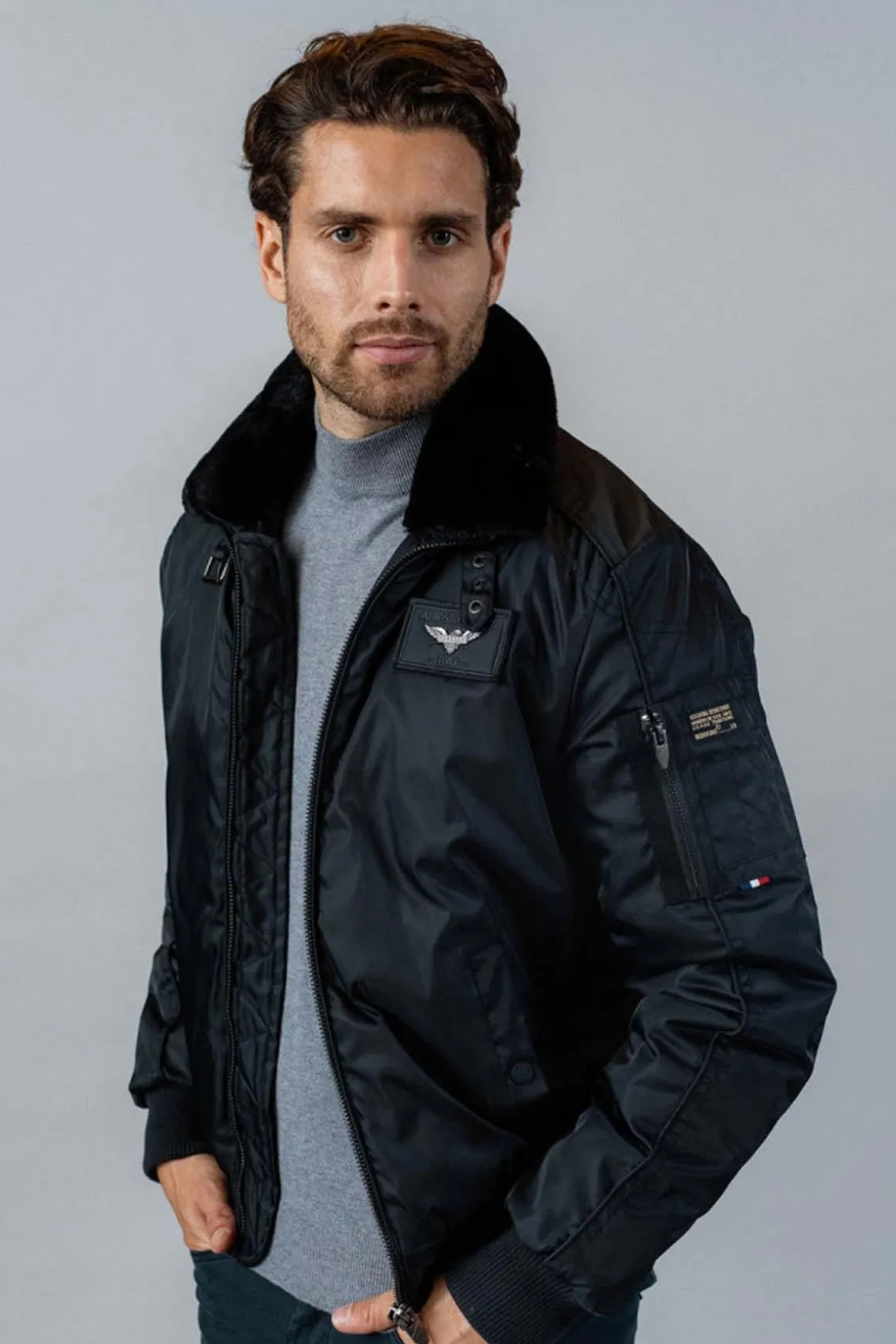 Blouson Homme Patrouille De France Hurrican Fighter Navy Blue