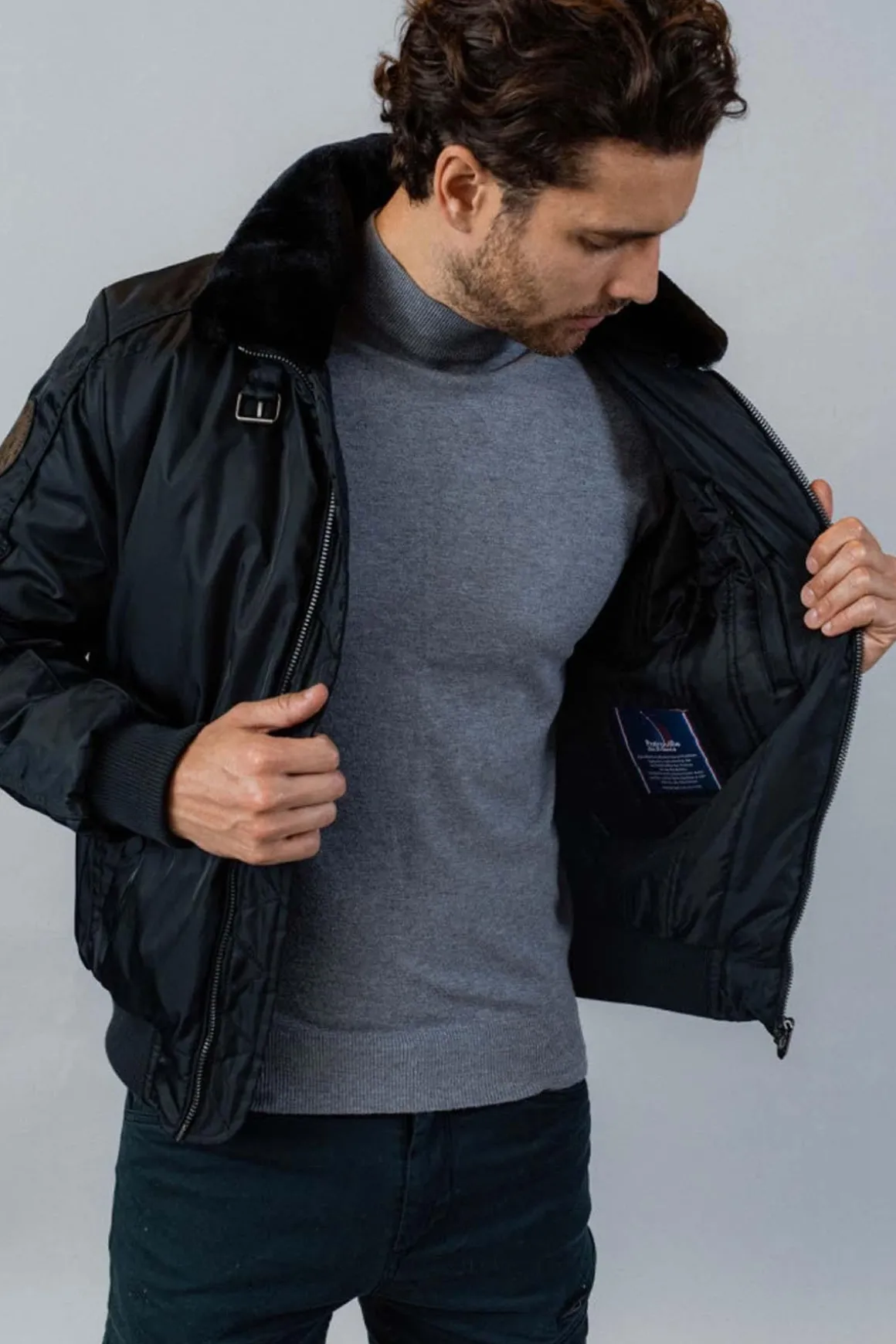 Blouson Homme Patrouille De France Hurrican Fighter Navy Blue