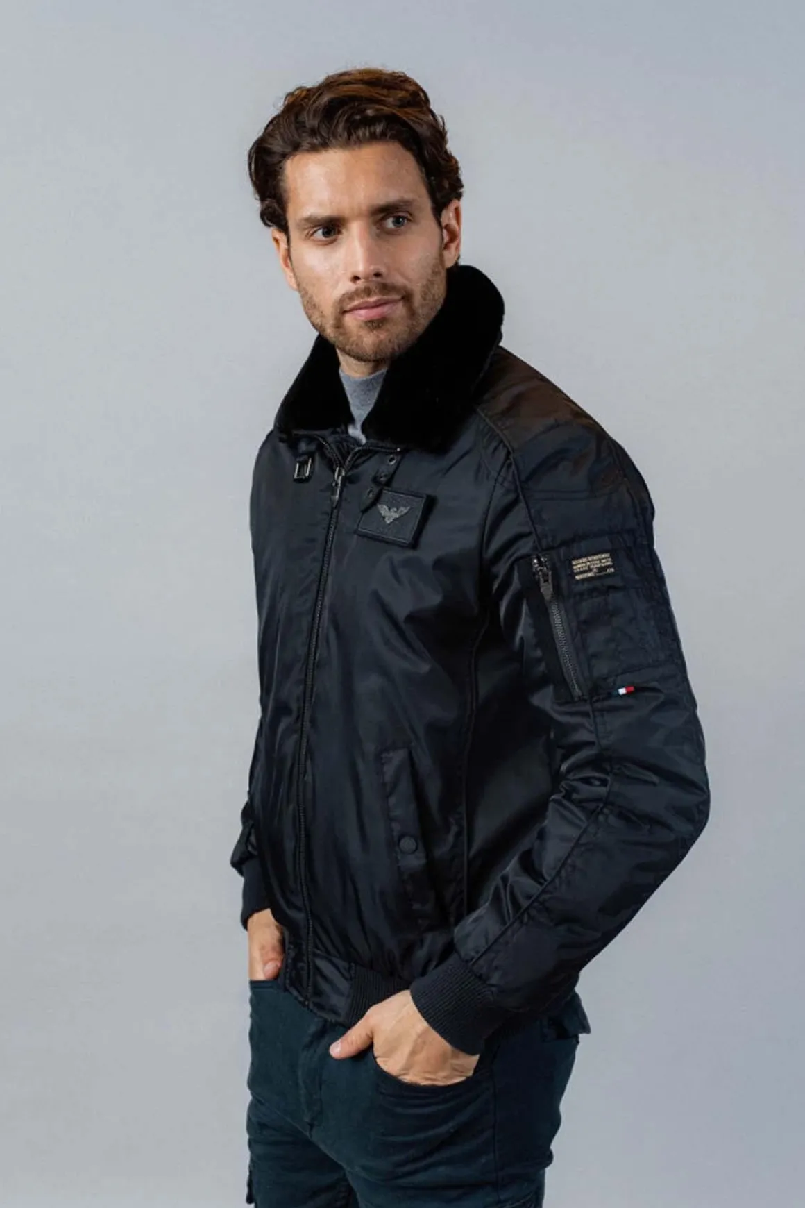 Blouson Homme Patrouille De France Hurrican Fighter Navy Blue