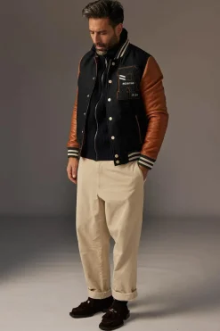 Blouson Homme Redskins Cambridge School Black/Cognac