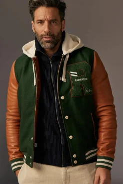 Blouson Homme Redskins Cambridge School Forest Green/Cognac