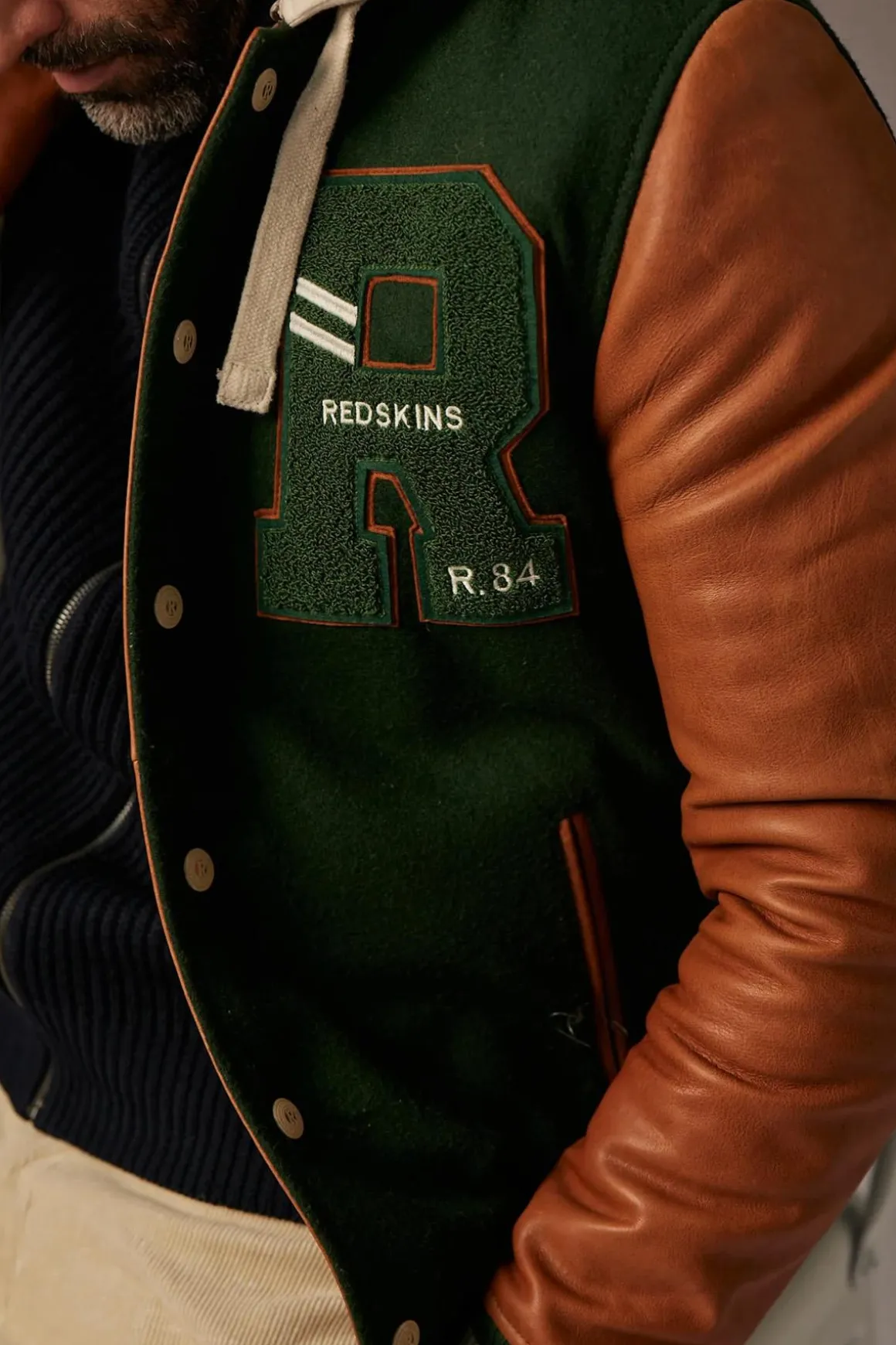 Blouson Homme Redskins Cambridge School Forest Green/Cognac
