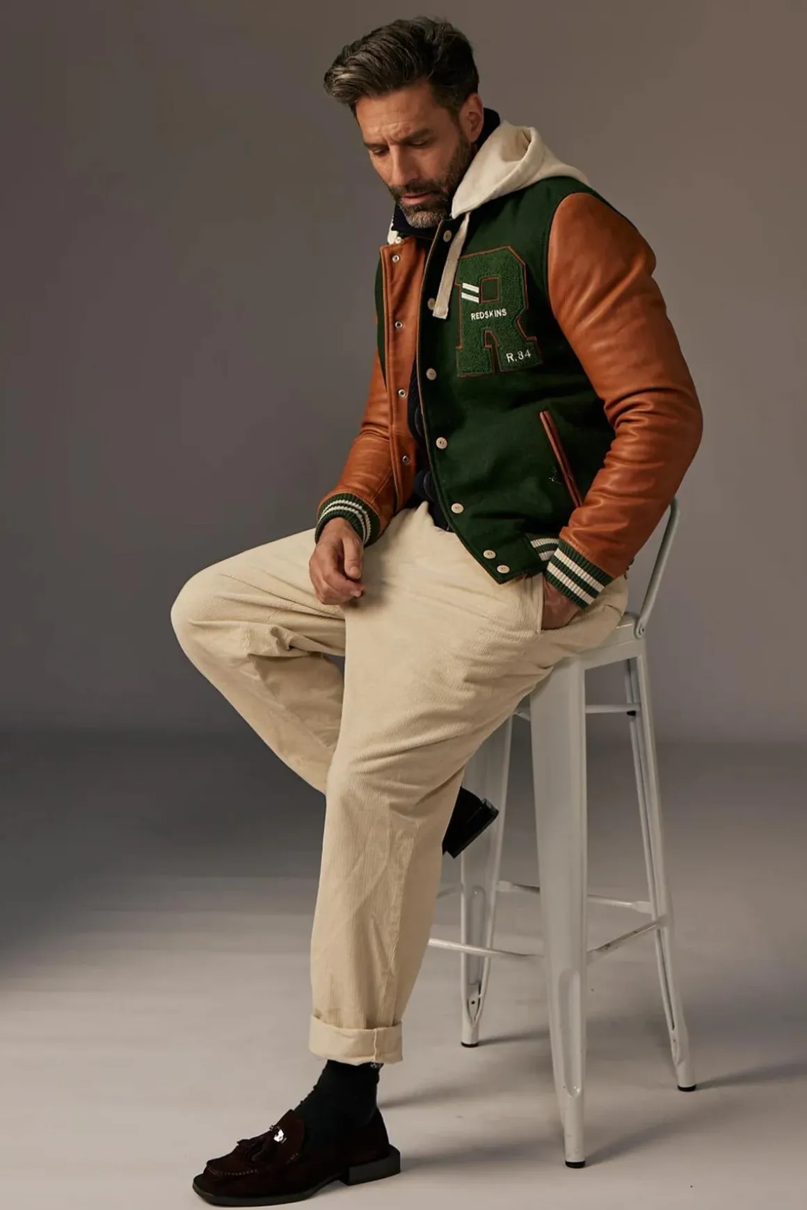 Blouson Homme Redskins Cambridge School Forest Green/Cognac