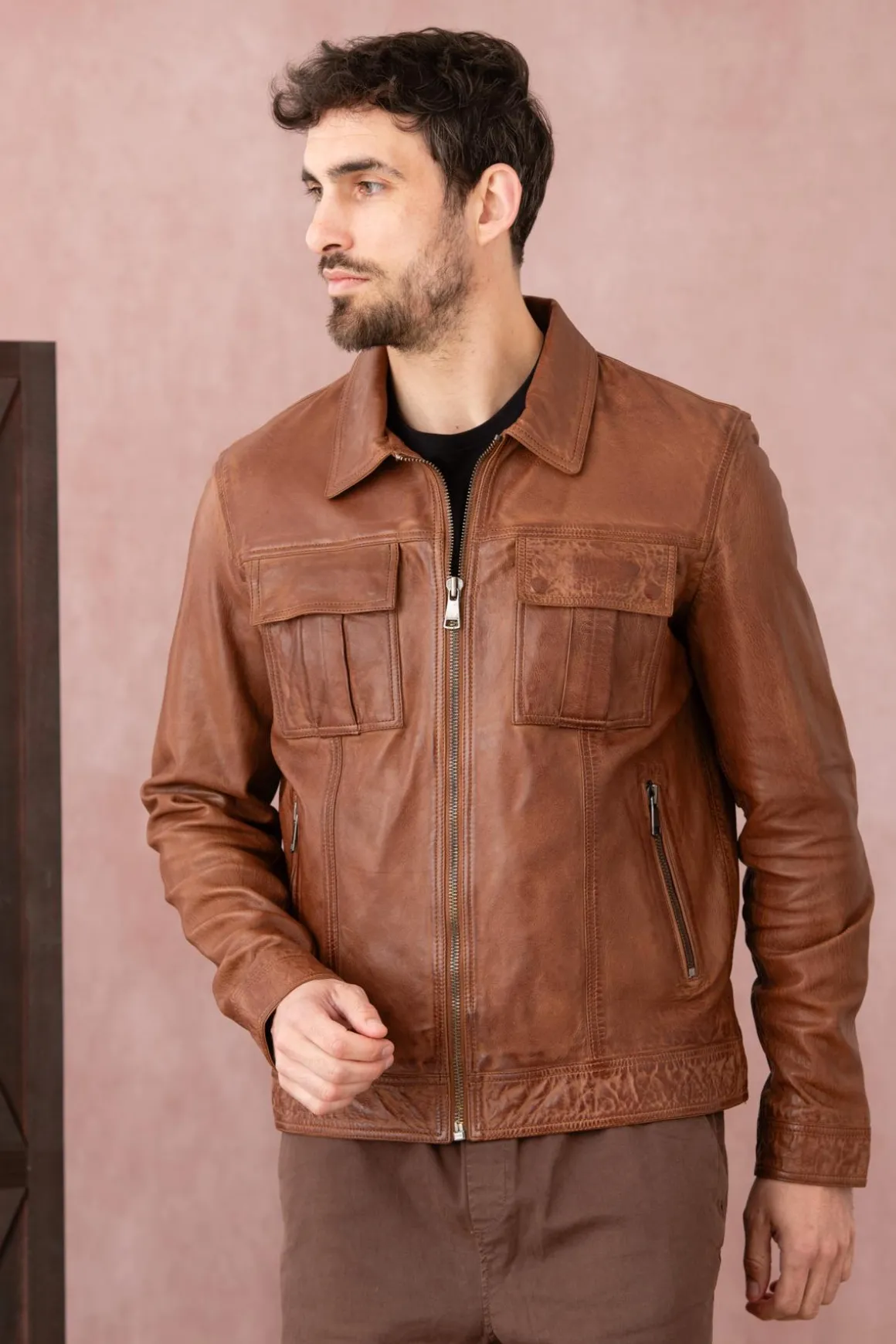 Blouson Homme Redskins Cristo Vintage Cognac